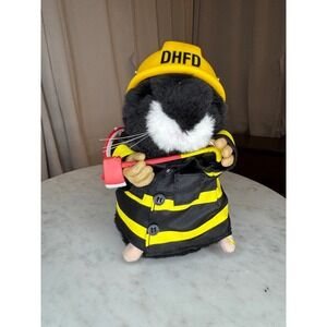 VTG Gemmy Firefighter Hamster Plush Toy DHFD Helmet Axe‎ Stuffed Animal